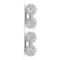 Messing Fold Over Clasp, Flower, forgyldt, du kan DIY & Micro Pave cubic zirconia, flere farver til valg, nikkel, bly & cadmium fri, 26x13mm, Solgt af PC