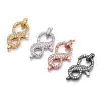 Messing S Shape Clasp, forgyldt, du kan DIY & Micro Pave cubic zirconia, flere farver til valg, nikkel, bly & cadmium fri, 30x14.50mm, Solgt af PC