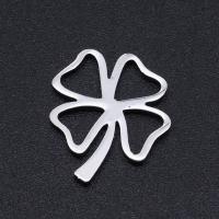 Nerezová ocel Šperky Přívěsky, 201 Stainless Steel, Four Leaf Clover, módní šperky & leštěný & DIY & unisex, více barev na výběr, 15x12.50mm, 5PC/Bag, Prodáno By Bag