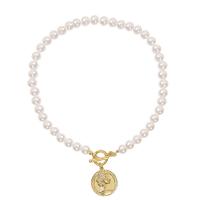 Kunststof parel ketting, Plastic Pearl, met Zinc Alloy, Ronde, gold plated, mode sieraden & verschillende stijlen voor de keuze & voor vrouw, meer kleuren voor de keuze, Verkocht door PC