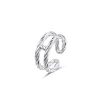 925 sterling zilver Manchet Finger Ring, Letter H, plated, verstelbaar & voor vrouw & hol, meer kleuren voor de keuze, 8x22mm, Maat:6, Verkocht door PC