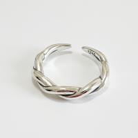 Plata de ley 925 Anillo de dedo Cuff, ajustable & para mujer, tamaño:6, Vendido por UD