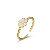 925 de prata esterlina Cuff Ring Finger, 18K banhado a ouro, ajustável & Vario tipos a sua escolha & para mulher, tamanho:6, vendido por PC