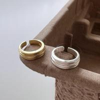 925er Sterling Silber Manschette Fingerring, plattiert, einstellbar & für Frau, keine, Größe:6, verkauft von PC