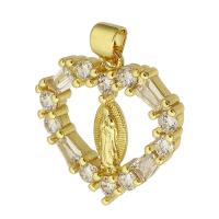 Cubic Zirconia Micro Pave Brass Pendant gold color plated micro pave cubic zirconia & hollow Approx 3mm Sold By PC