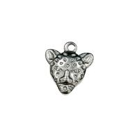 Rostfritt stål Animal Hängen, 304 rostfritt stål, Leopard, silver, 2.30x17x15mm, Säljs av PC