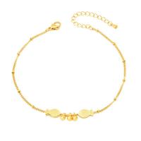 Acier titane bracelet de cheville, acier de titane fermoir homard, Placage, pour femme, doré, 10mm, Longueur 26 cm, Vendu par PC