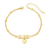 Acier titane bracelet de cheville, acier de titane fermoir homard, Placage, pour femme, doré, 21mm, Longueur 27.5 cm, Vendu par PC