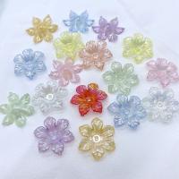 Jelly Style Acrylic Beads Flower injection moulding DIY & colorful plated 26mm Approx Sold By Bag