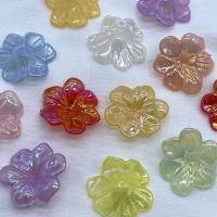 Jelly Style Acrylic Beads Flower injection moulding DIY & colorful plated 27mm Approx Sold By Bag