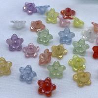 Jelly Style Acrylic Beads Flower injection moulding DIY & colorful plated Approx Sold By Bag