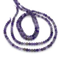 Natural Amethyst Beads Round DIY & faceted purple Sold Per Approx 14.96 Inch Strand