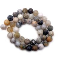 Bamboo Agate Bead, Runde, du kan DIY & forskellig størrelse for valg, blandede farver, Solgt Per Ca. 14.96 inch Strand