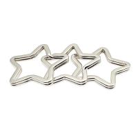 Rostfritt stål Split ring, 304 rostfritt stål, Star, maskin poleras, DIY & Unisex, ursprungliga färgen, 33x33mm, Säljs av PC