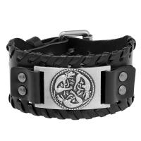 Rindsleder Armband, Kuhhaut, mit PU Leder & Eisen & Zinklegierung, rund, plattiert, Modeschmuck & unisex, keine, 285x38mm, verkauft von PC