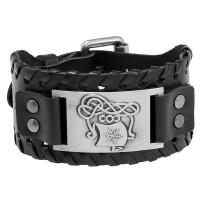 Kohud Armband, med PU & Järn & Zink Alloy, Rund, plated, mode smycken & Unisex, fler färger för val, 285x38mm, Säljs av PC