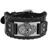 Rundsleder armbanden, Koeienhuid, met PU & Ijzer & Zinc Alloy, Ronde, plated, mode sieraden & uniseks, meer kleuren voor de keuze, 285x38mm, Verkocht door PC