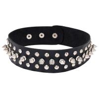 PU Choker muince, le ABS Plaisteacha & Iarann, Babhta, dath airgid plated, Inchoigeartaithe & jewelry faisin & do bhean, dubh, 450x36mm, Díolta De réir PC