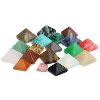 Gemstone Cabochons, Natursten, Pyramideformet, forskellige materialer til valg & forskellig størrelse for valg, flere farver til valg, 10pc'er/Bag, Solgt af Bag