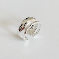 Plata de ley 925 Anillo de dedo Cuff, ajustable & para mujer, plateado, tamaño:6, Vendido por UD