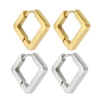 Huggie Hoepel Oorbel, 304 roestvrij staal, voor vrouw, meer kleuren voor de keuze, 20x17x3mm, Verkocht door pair