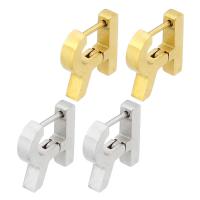 Stainless Steel Lever Terug Earring, 304 roestvrij staal, Letter R, voor vrouw, meer kleuren voor de keuze, 12x13x3mm, Verkocht door pair