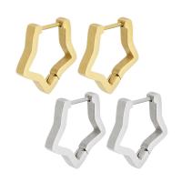 Huggie Orecchino ad anello, 304 acciaio inox, Stella, per la donna, nessuno, 18x18x2mm, Venduto da coppia