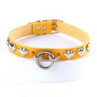 Collar Gargantilla Moda, Cuero de PU, con acero inoxidable 304 & aleación de zinc, para mujer, más colores para la opción, 20mm, longitud 43 cm, Vendido por UD