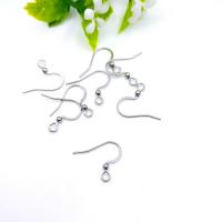 Crochet en acier inoxydable pour boucle d'oreille, acier inoxydable 316L, Placage, argent, 15x17mm, 100PC/sac, Vendu par sac