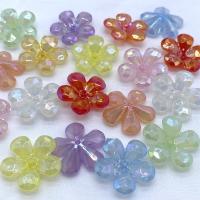 Jelly Style Acrylic Beads Flower injection moulding DIY & colorful plated 22mm Approx Sold By Bag