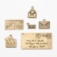 Zink-Aluminium-Anhänger, Zinklegierung, Umschlag, antike Bronzefarbe plattiert, Vintage & DIY, keine, frei von Nickel, Blei & Kadmium, ca. 100PCs/Tasche, verkauft von Tasche