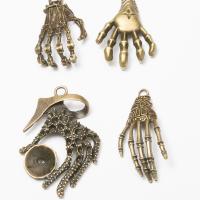 Zinc Alloy Hand Pendler, antik bronze farve forgyldt, Vintage & du kan DIY, flere farver til valg, nikkel, bly & cadmium fri, Ca. 100pc'er/Bag, Solgt af Bag