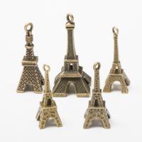 Pingentes de liga de zinco, Torre Eiffel, banho de cor bronze antigo, Vintage & DIY, Mais cores pare escolha, níquel, chumbo e cádmio livre, Aprox 100PCs/Bag, vendido por Bag