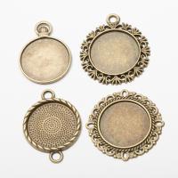 Zinc Alloy Pendant Cabochon Setting Round antique bronze color plated vintage & DIY nickel lead & cadmium free Approx Sold By Bag