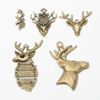 Zinc Alloy Animal Pendler, Deer, antik bronze farve forgyldt, Vintage & du kan DIY & med rhinestone, flere farver til valg, nikkel, bly & cadmium fri, Ca. 100pc'er/Bag, Solgt af Bag