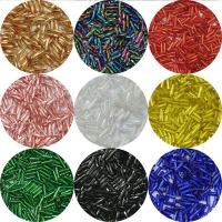 Silver fodrade glas Seed Beads, Glaspärlor, DIY, fler färger för val, nickel, bly och kadmium gratis, 2x6mm, Ca 300PC/Bag, Säljs av Bag