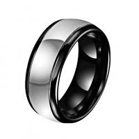 Stainless Steel Finger Ring 304 Stainless Steel black ionic fashion jewelry & polished & Unisex Sold By PC