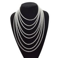 Stainless Steel Nekclace Chain, Stick, silver plated, verschillende lengte voor keuze & uniseks, zilver, nikkel, lood en cadmium vrij, 5mm, Verkocht door PC