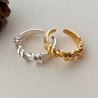 925 Sterling Silver Cuff Finger Ring plated adjustable & for woman US Ring Sold By PC