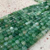 Prirodni Zeleni ahat perle, Green Agate, Trg, možete DIY, zelen, 8mm, 46računala/Strand, Prodano Per Približno 38 cm Strand