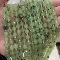 Prehnite خرزة, مع Seedbead, فانوس, ديي & الأوجه, أخضر, تباع لكل تقريبا 38 سم حبلا