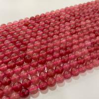 Strawberry Quartz Bead, Runde, du kan DIY, rød, Solgt Per Ca. 38 cm Strand