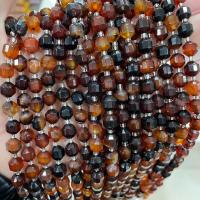 Natural Miracle Agate Beads with Seedbead Lantern DIY & faceted red Sold Per Approx 38 cm Strand