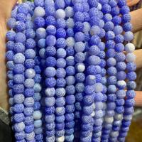 Naturlig effloresce Agate perler, Runde, du kan DIY & frosted, lilla, Solgt Per Ca. 38 cm Strand