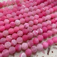 Natuurlijke Effloresce Agaat kralen, Ronde, DIY & frosted, roze, Per verkocht Ca 38 cm Strand