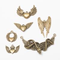 Wing Shaped Zinc Alloy Pendants antique bronze color plated vintage & DIY nickel lead & cadmium free Approx Sold By Bag