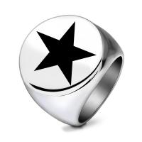 Titan Stål Finger Ring, Star, plated, olika storlek för val & för människan & emalj, fler färger för val, 22mm, Säljs av PC