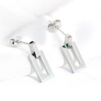 Titanium Staal Drop Earring, Rechthoek, plated, voor vrouw, meer kleuren voor de keuze, 20x7mm, Verkocht door pair