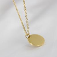 Stainless Steel Jewelry Necklace 304 Stainless Steel Round Vacuum Ion Plating for woman golden Length 17.72 Inch Sold By PC