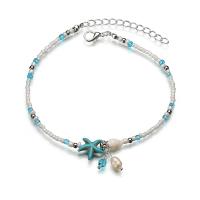 Sinc Alloy Anklet, le Seedbead, le 2.36inch slabhra extender, jewelry faisin & do bhean, nicil, luaidhe & caidmiam saor in aisce, 18mm, Fad Thart 9.45 Inse, Díolta De réir PC